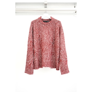 [A.F ARTEFACT] (エーエフアーティファクト) ag-8013 Damage Knit Top (RED MIX)