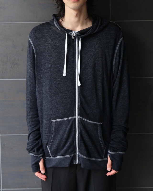 thumbhole zip-up hoodie