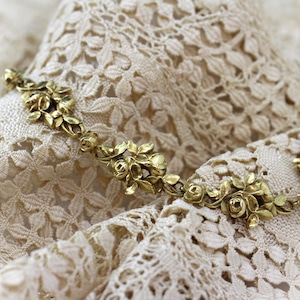 French Gold Flower Bracelet circa 1900　フレンチ　ゴールド　フラワーブレスレット