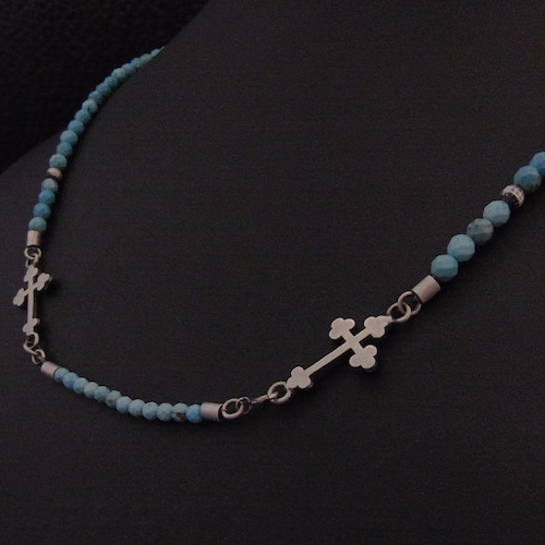 W CROSS Necklace Magnesite turquoise 50cm