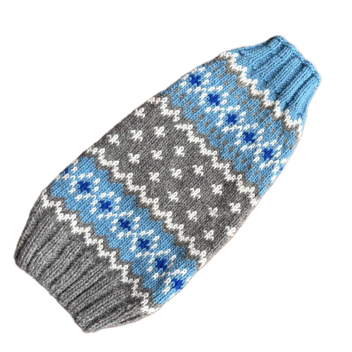 XSサイズ Chilly Dog Light Blue Fair Isle Dog Sweater チリードッグ
