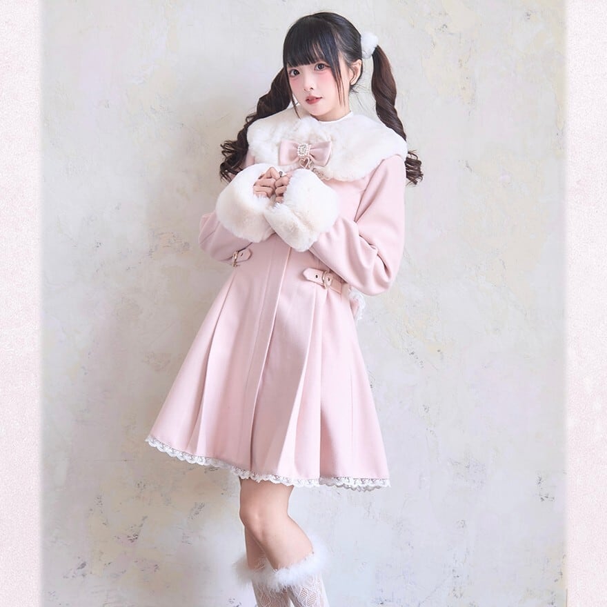 地雷系 量産型】ファーコート ロングコート フレアコート アウター