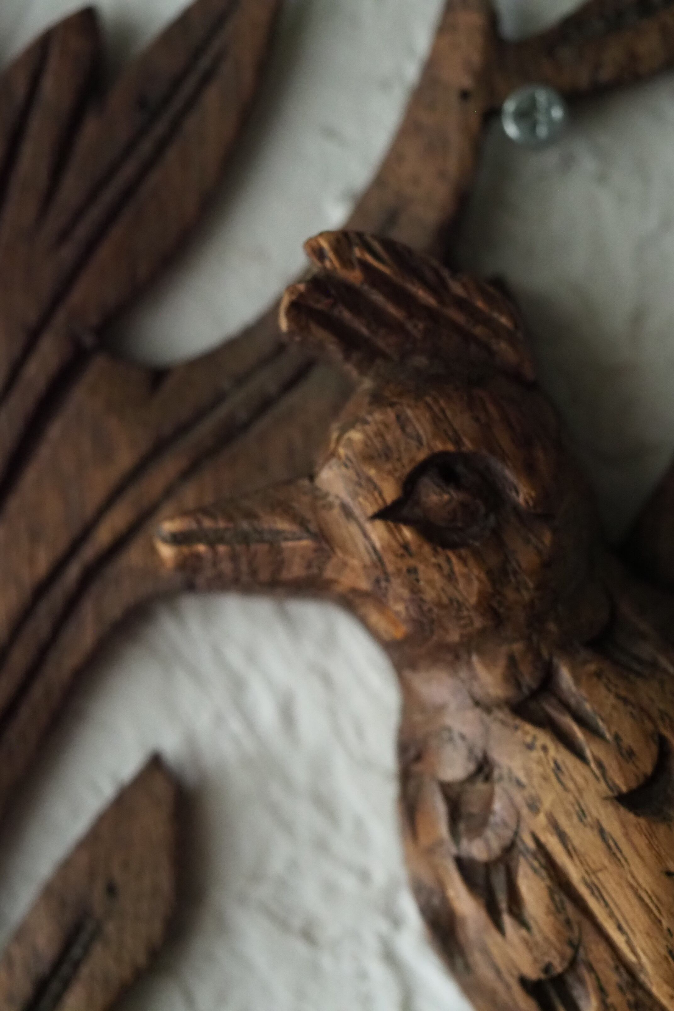 鳥の壁掛けオブジェ-antique bird wood caving objet | アンティーク