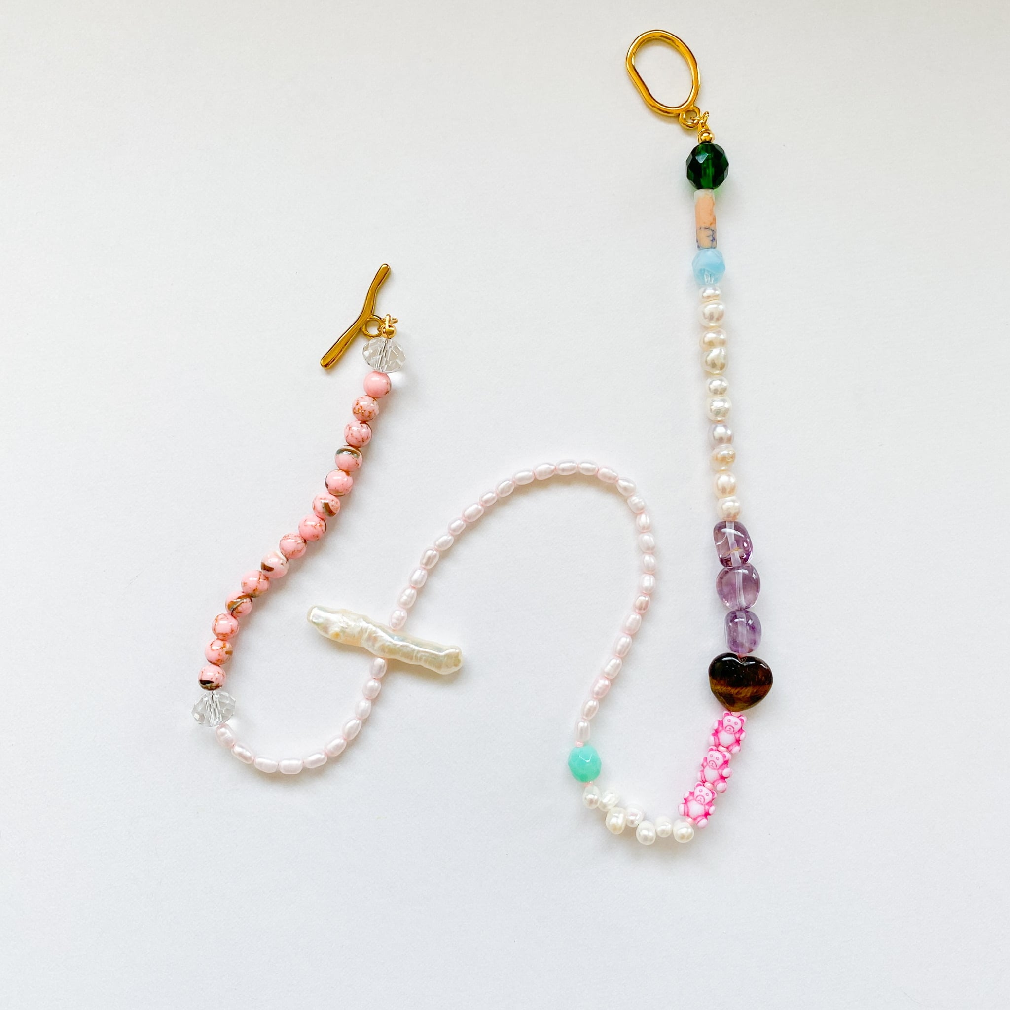 淡水パールとビーズのネックレス(たまに天然石）