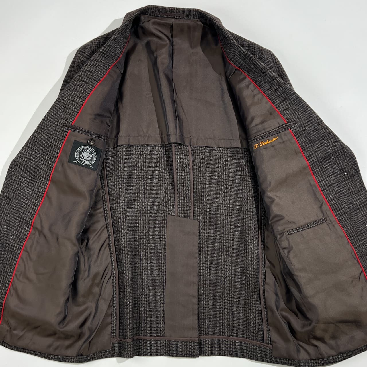 上下 J.PRESS Jプレス セットアップ グレンチェック テーラードジャケット 裾ダブル スラックス スーツ 94-80-175/メンズ トラッド