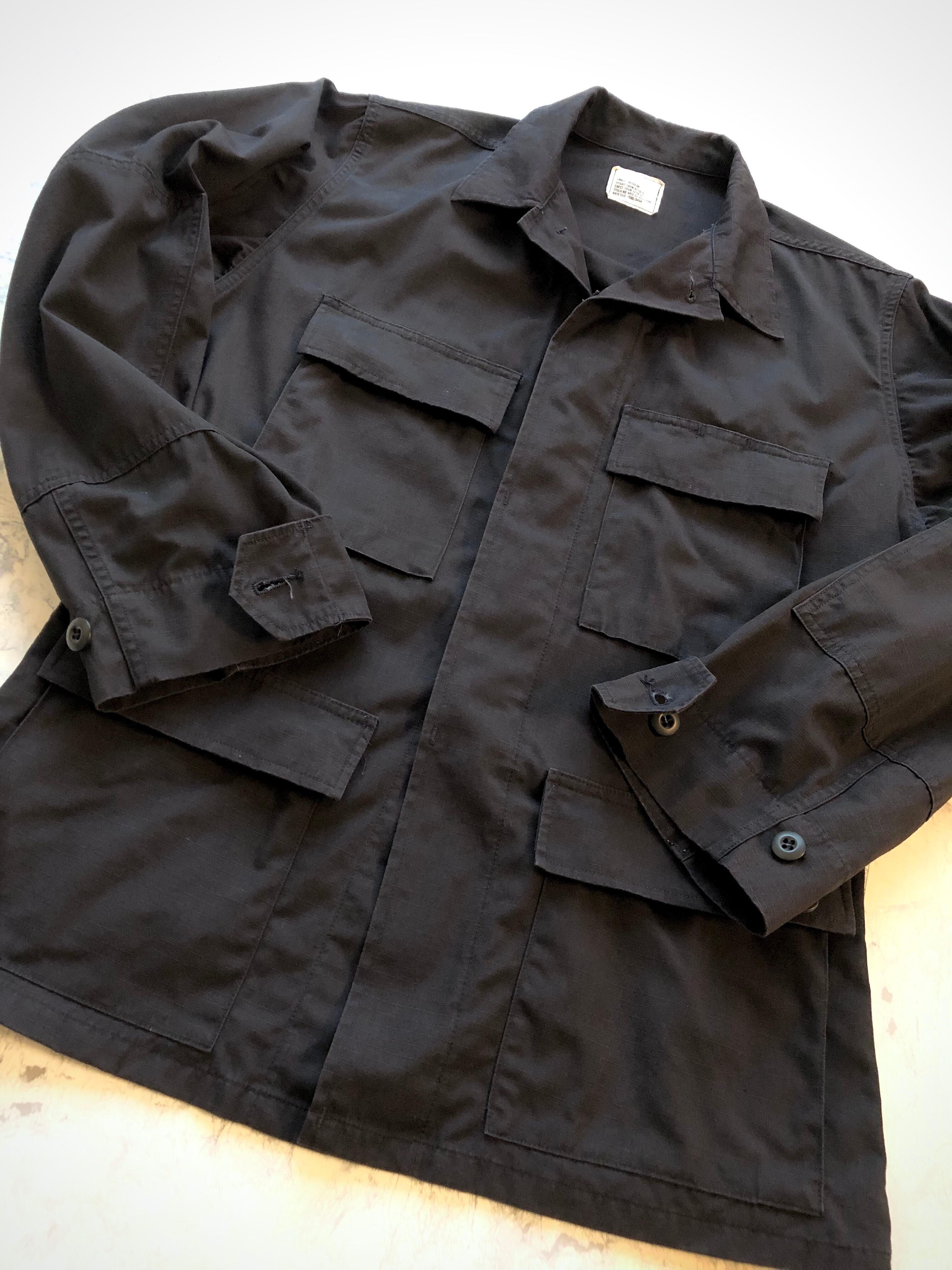 90s US.ARMY / UNICOR - BDU BLACK-357 MILITARY JACKET