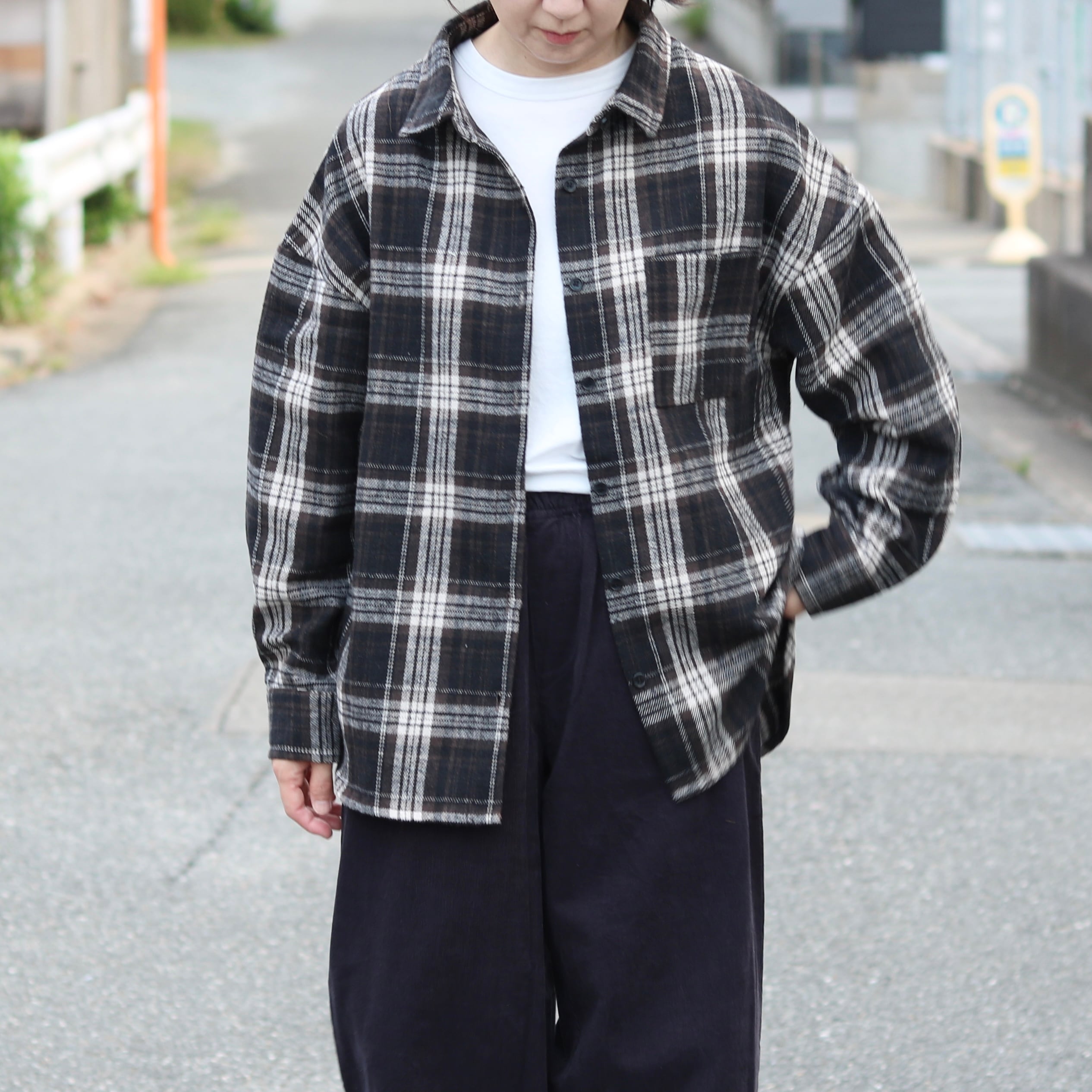 チェック ネルシャツ