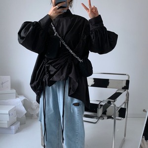 ランタンスリーブシャーリングブラウスワンピース　LT0040010