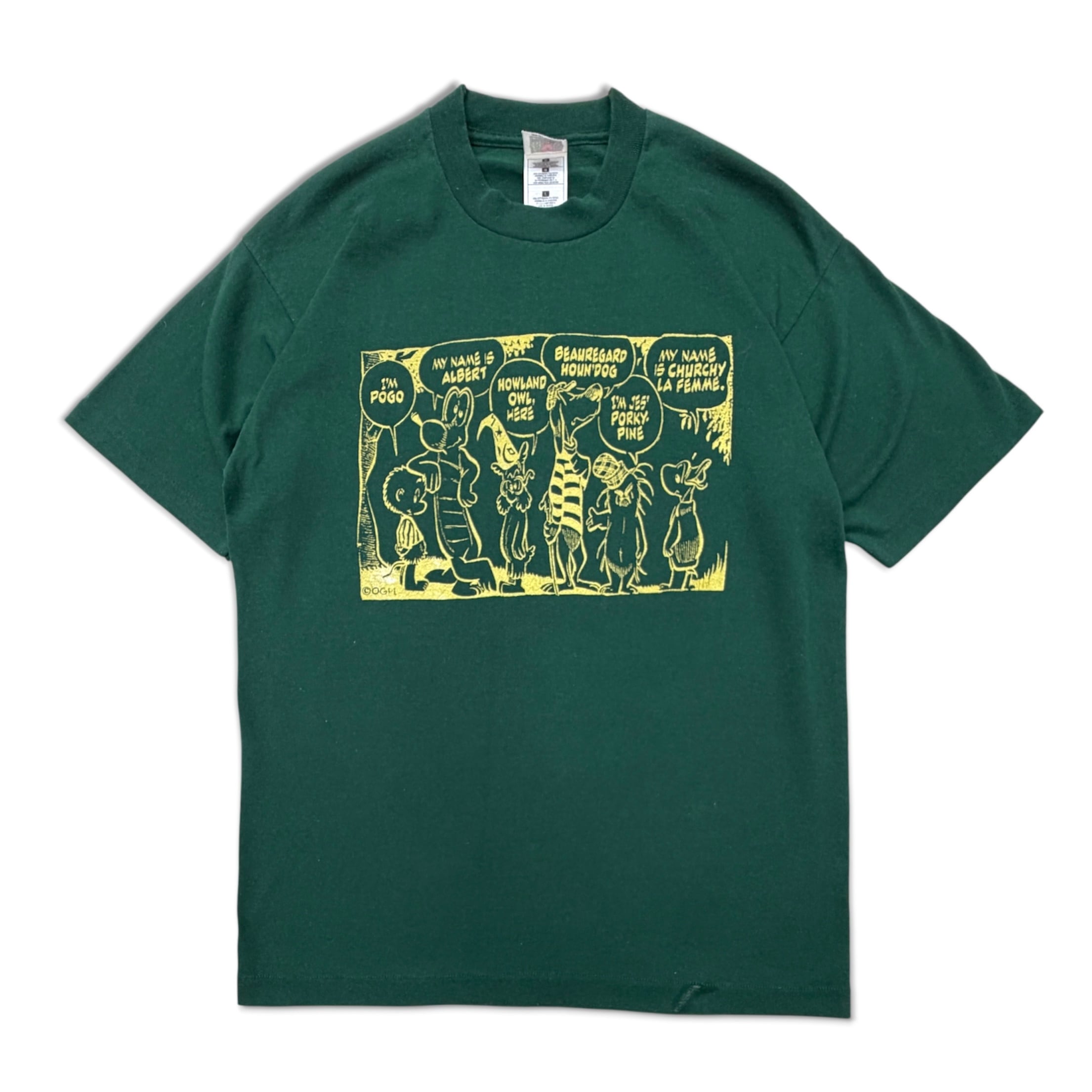 POGO】90s vintage Tee Tシャツ 緑 シングルステッチ アニメ 漫画 | no