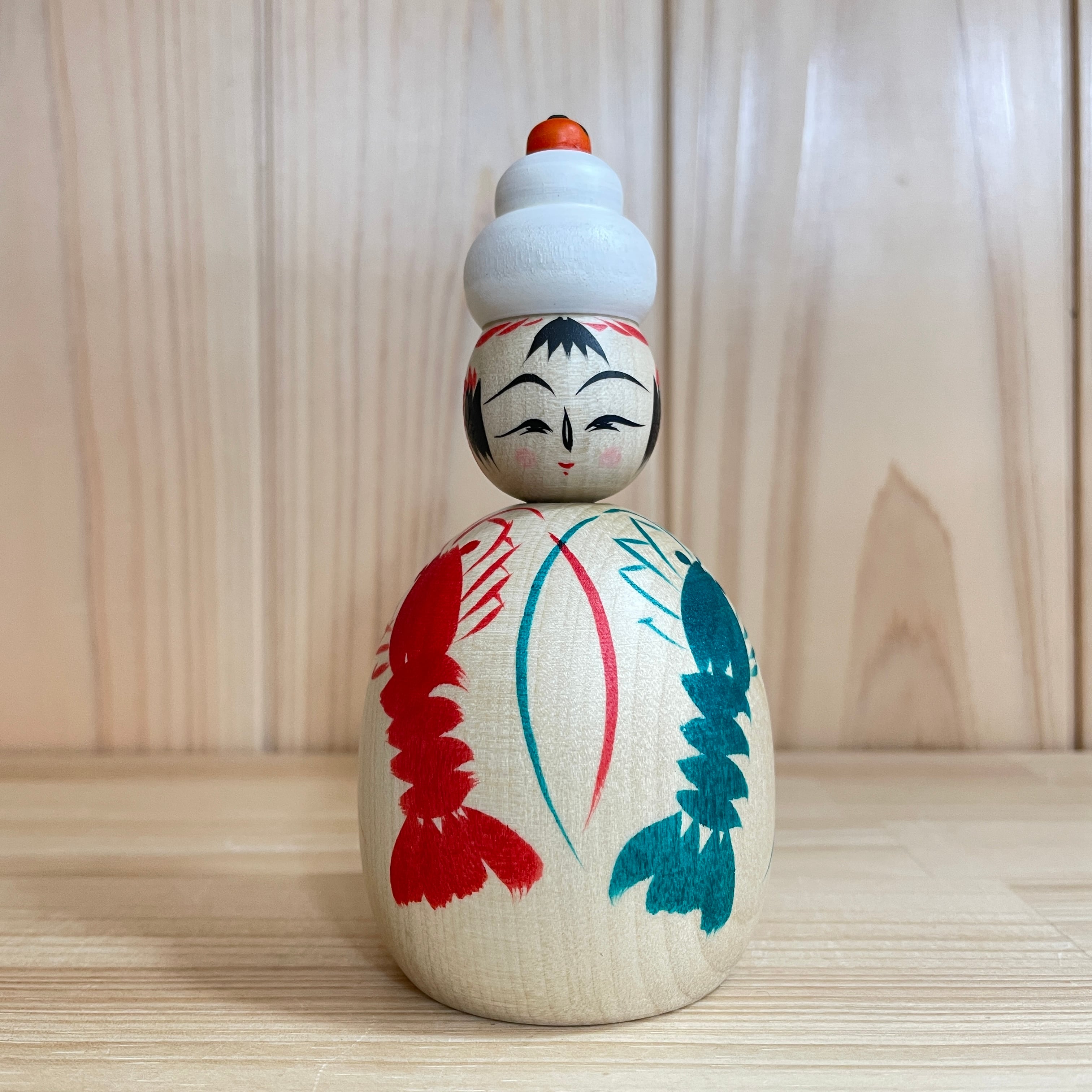 伝統こけし 伝統こけし（本人型） 約3.5寸 約10.5cm 平賀輝幸 工人（作並系）#0273