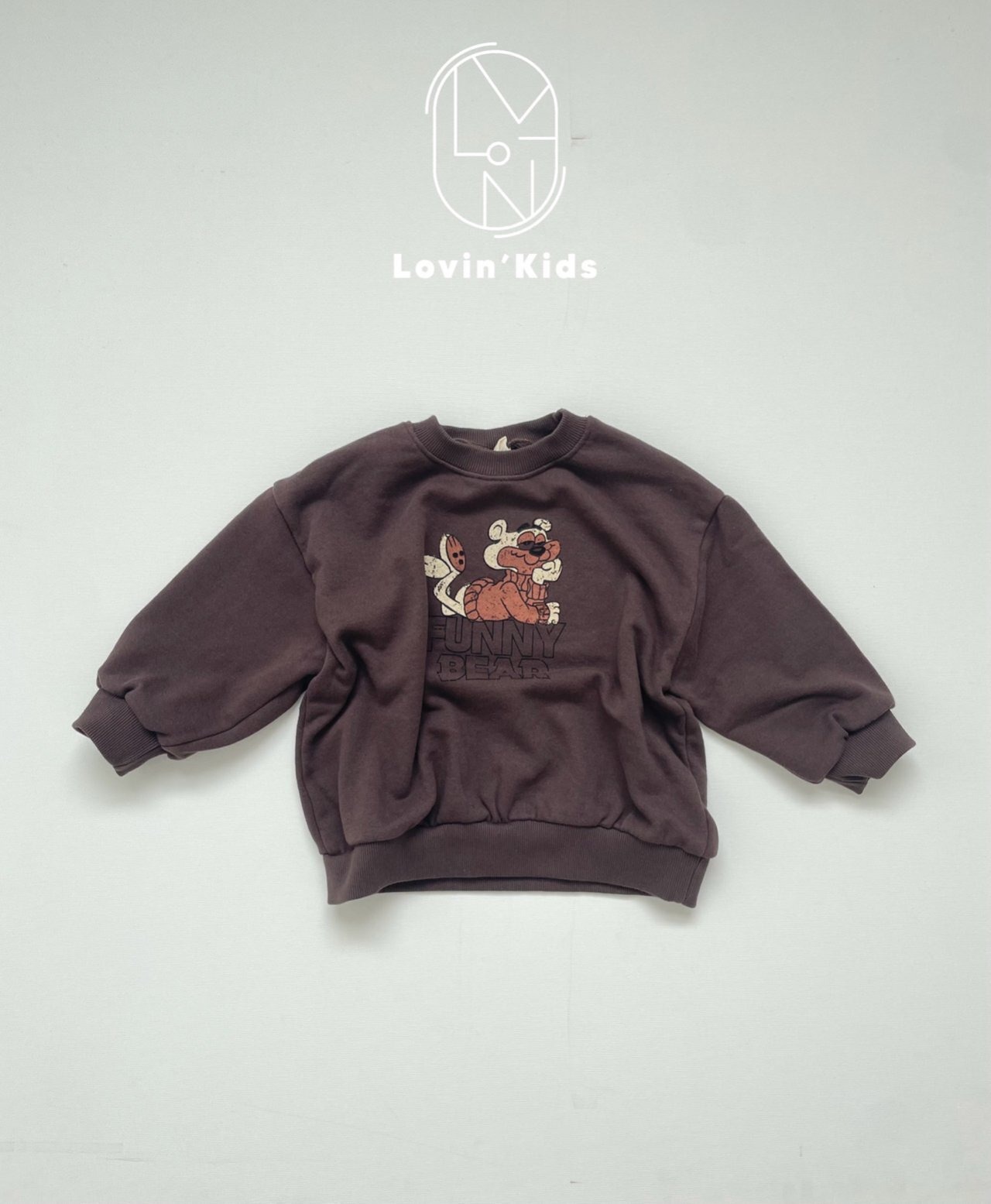 【Lovin'】ファニーベアスウェット ブラウン 110~130cm - 3