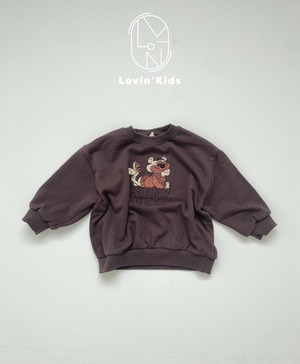 【Lovin'】ファニーベアスウェット ブラウン 110~130cm