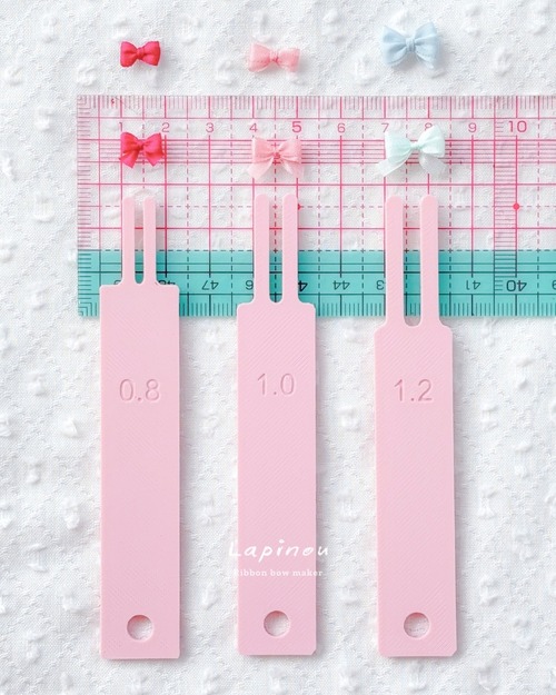 ピンクS3本セット・リボン結び棒 Lapinou（ラピヌー)