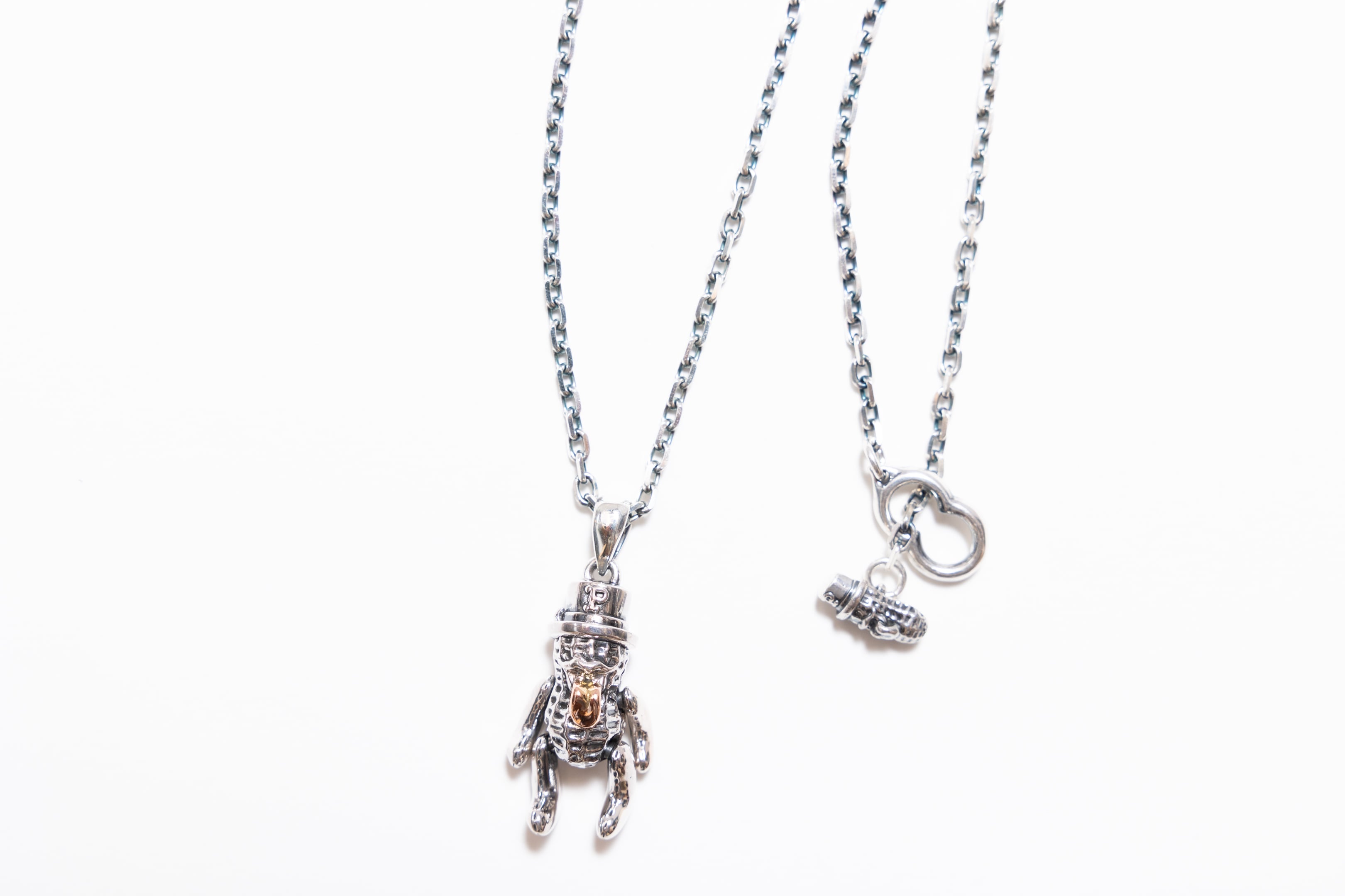 TEDDY BEROPEANUTS (silver×K10) + silver chain 60cm round | Peanuts&Co