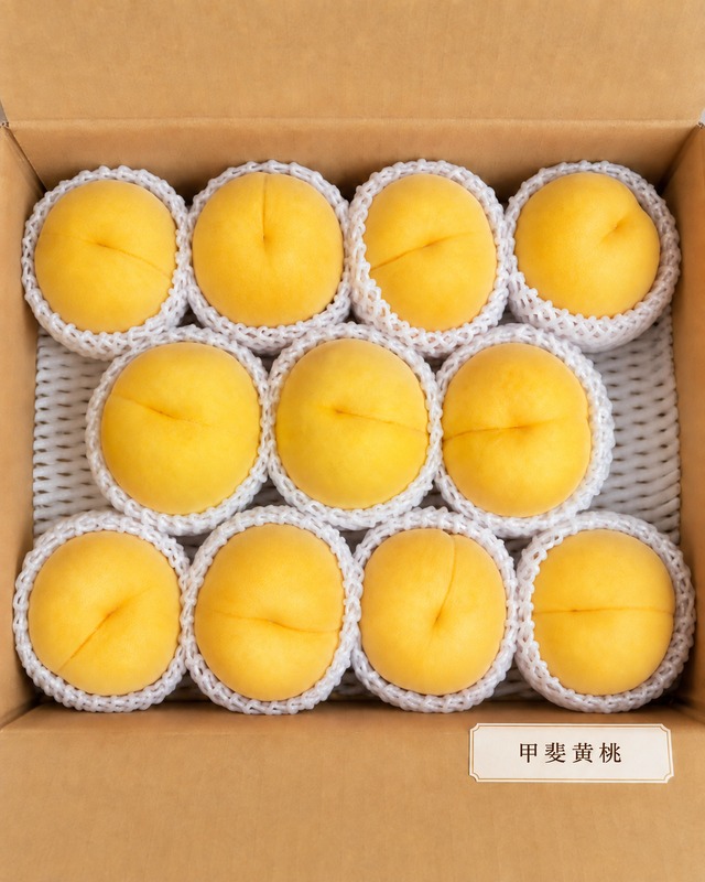 【びたみんセレクト】ご家庭用もも4kg箱入【甲斐黄桃】（12～18玉）【山梨県産】