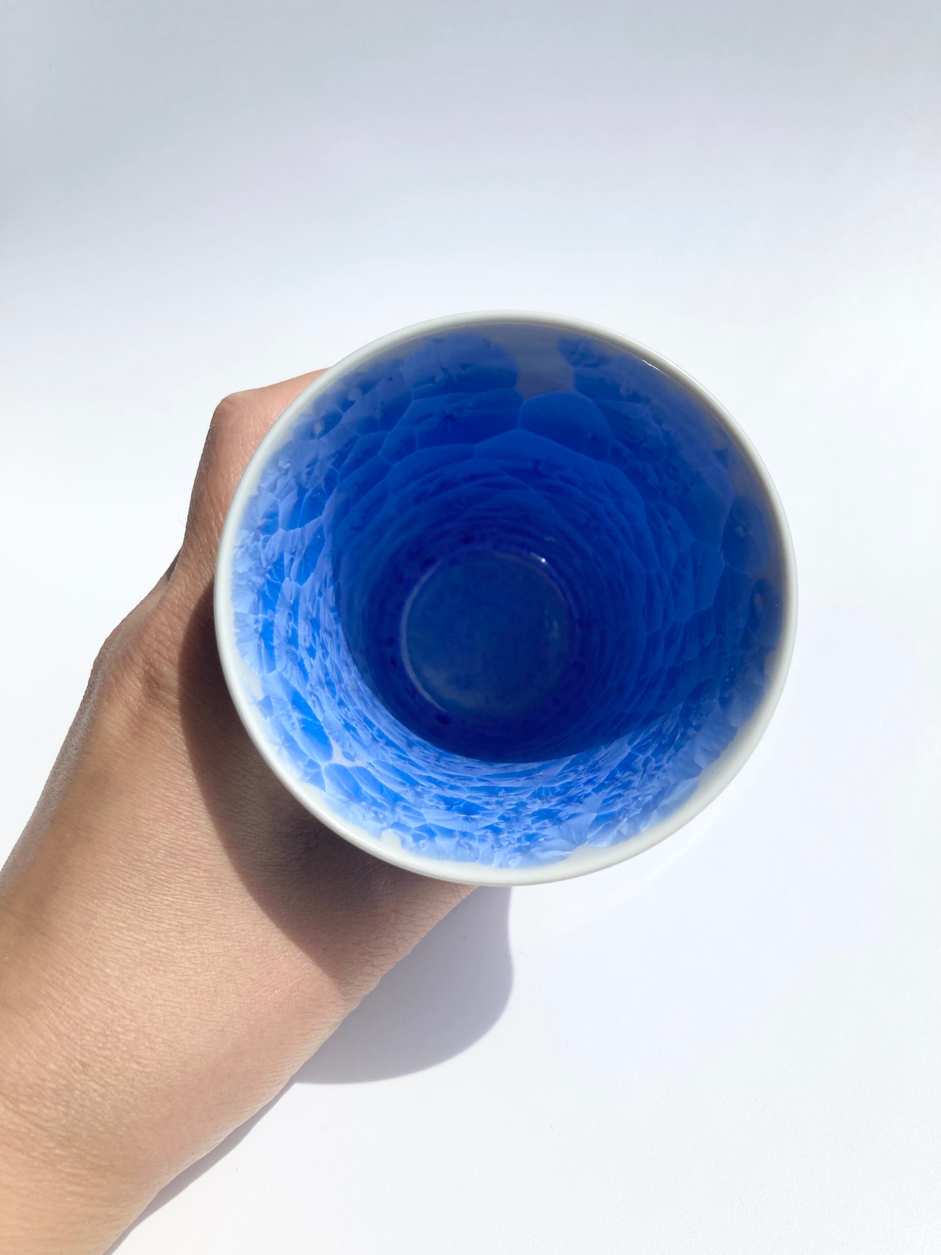 京焼・清水焼】 花結晶（青） フリーカップ | 若林陶器
