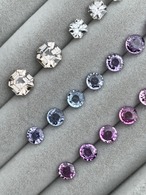 Pt900 非加熱サファイアピアス 約5mm, マダガスカル産