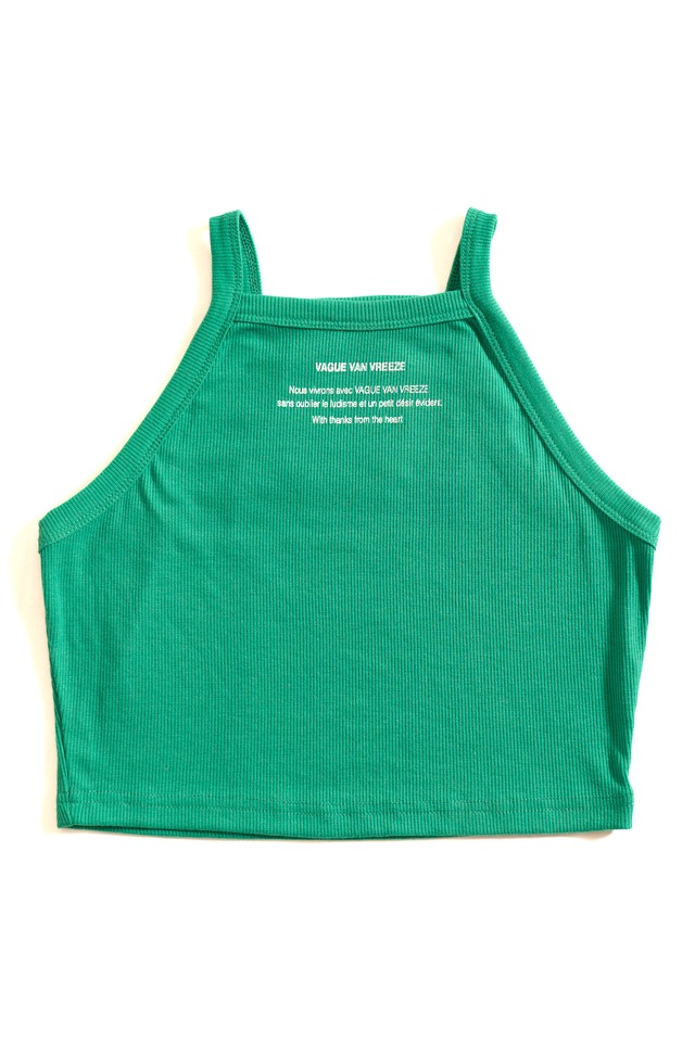 slim fit crop camisole top【green】