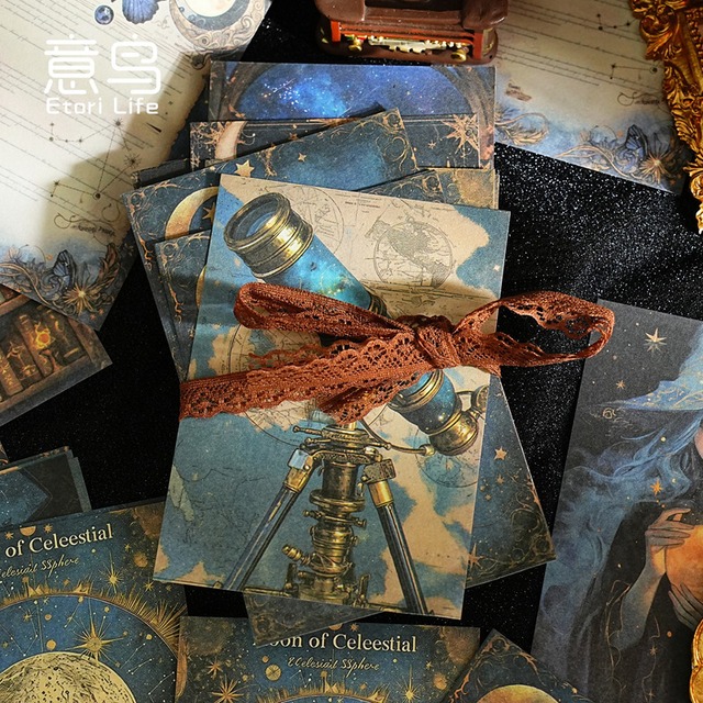 魔法世界のヴィンテージ風デザインペーパー　10種20枚入り　魔法世界シリーズ【意鸟】[ET-3p]