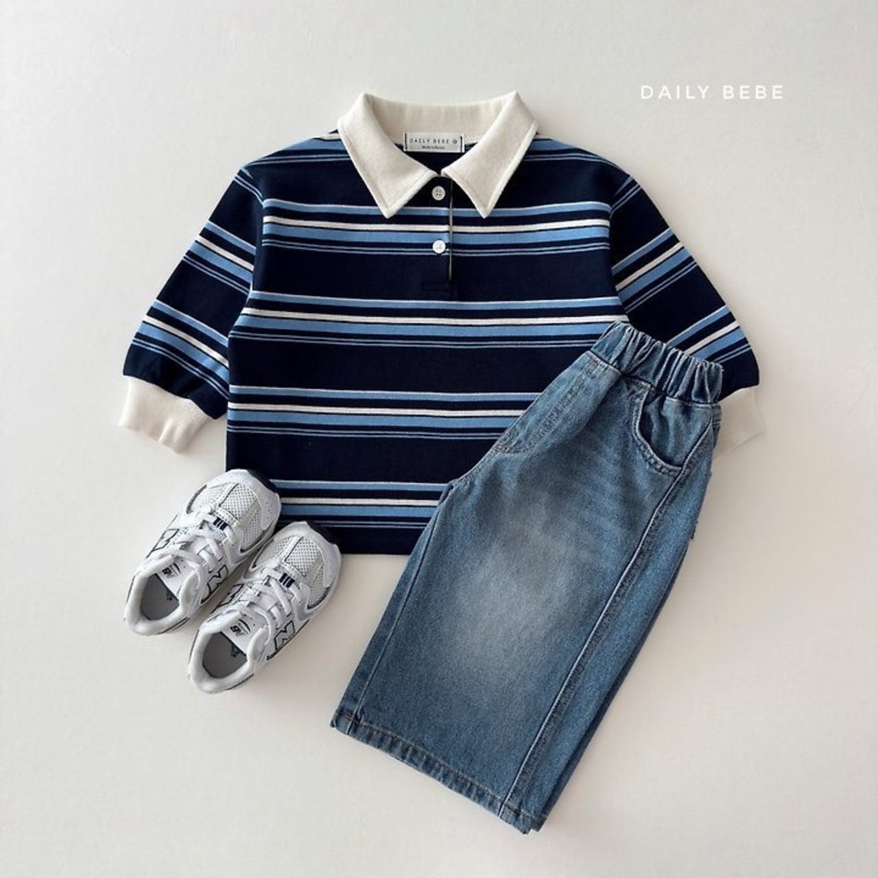 韓国子供服 / 26Autumn / 〖取寄〗DAILYBEBE / カーブドデニムパンツ / キッズ服 / ジュニア服 / 秋服 *XS~JL*