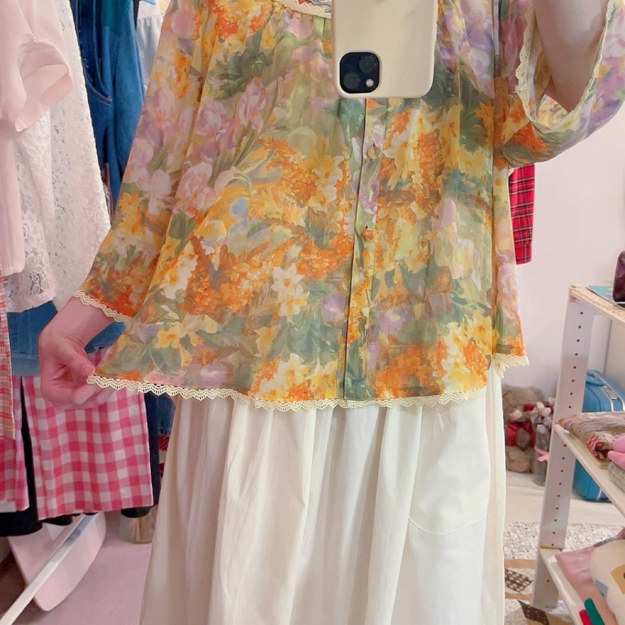 water flower lace blouse