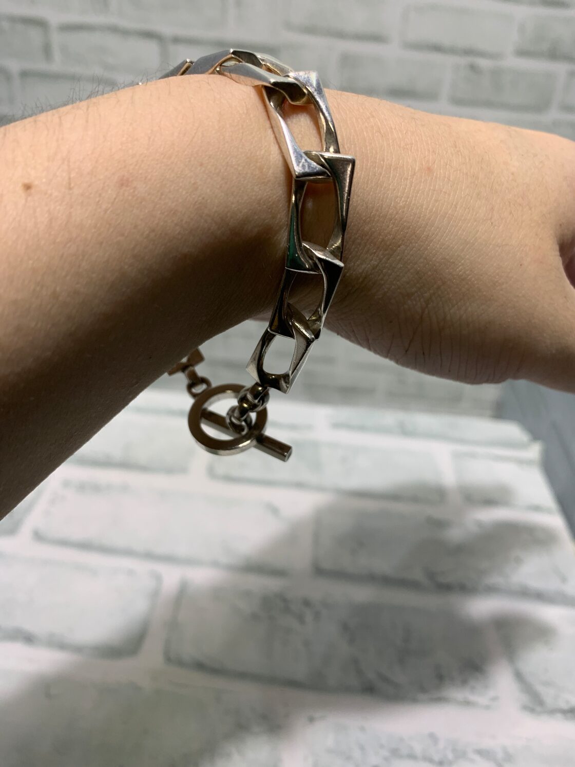 希少 オールドグッチ Tバー フィガロチェーン ブレスレット 22cm | Pay ID 