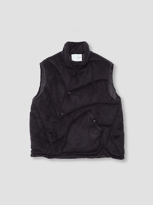 yoshiokubo　SHAGGY TWIST VEST　BLACK　YKF25511