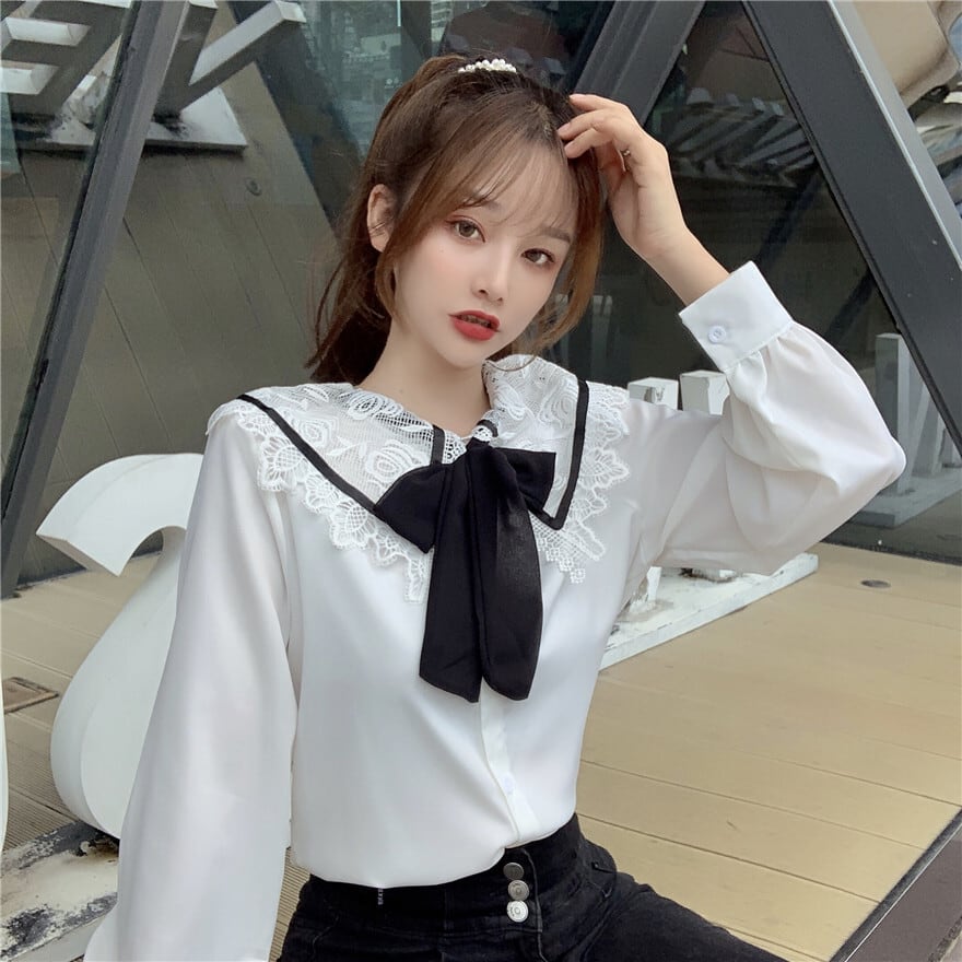 Mi.YA.COアイボリー レースロングシャツ Mi.YA.COアイボリー レース