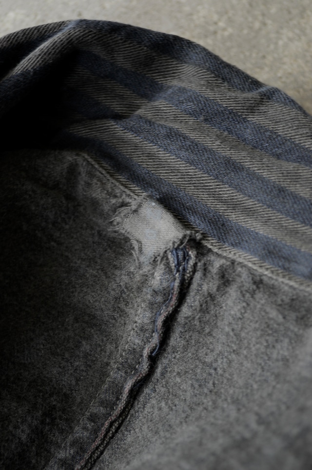 VENTITANK PROJECT Bulgarian Army 1950's-60's Dead Stock Custom Remade & Dyed Sumi Kuro Sleeping Shirt Jacket Type Navy Multi1 ブルガリア軍 スリーピングシャツ ジャケット 50s 黒染め