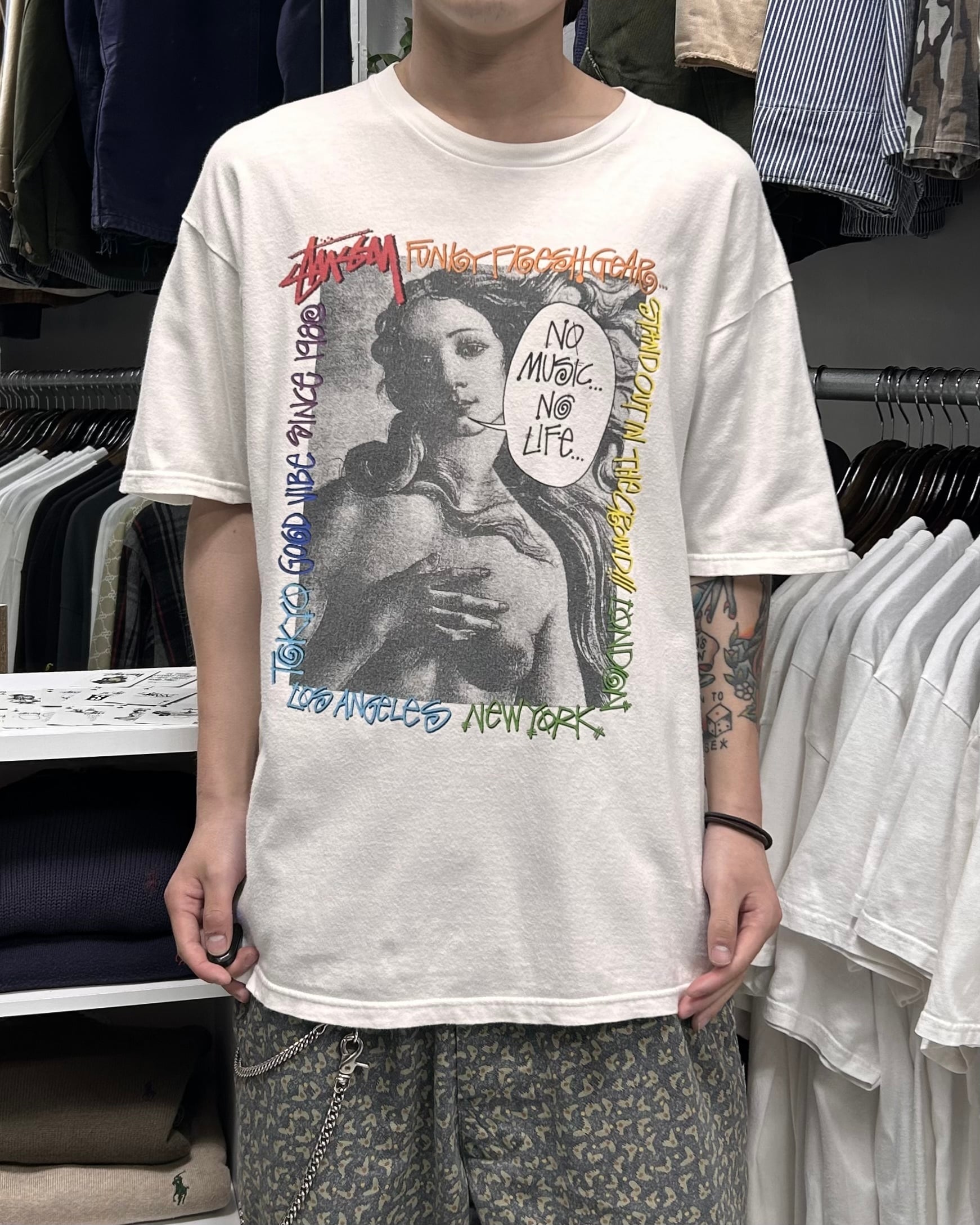 00's old stussy Photo Design Tee ”Josh Cheuse” ” Rockers Galore