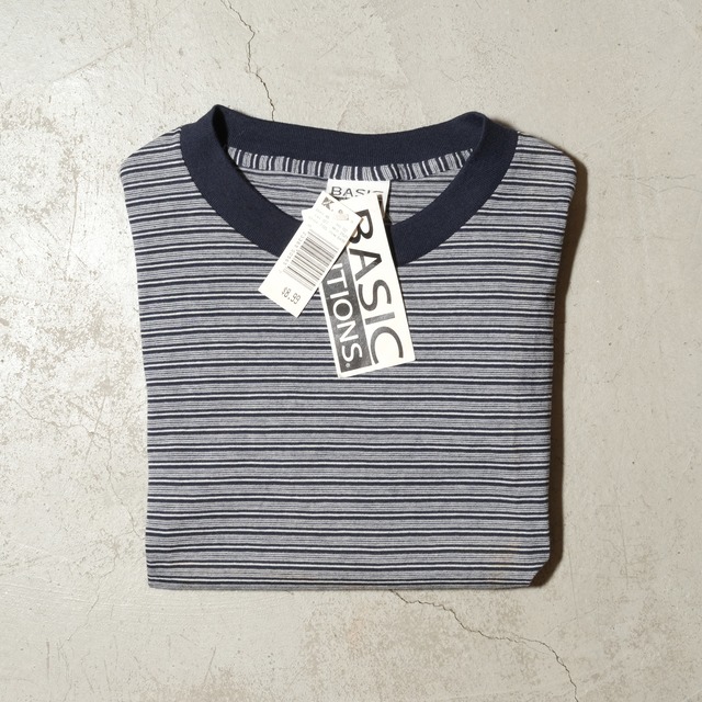 DEAD STOCK 90's Basic Editions striped T-shirt made in USA[S]