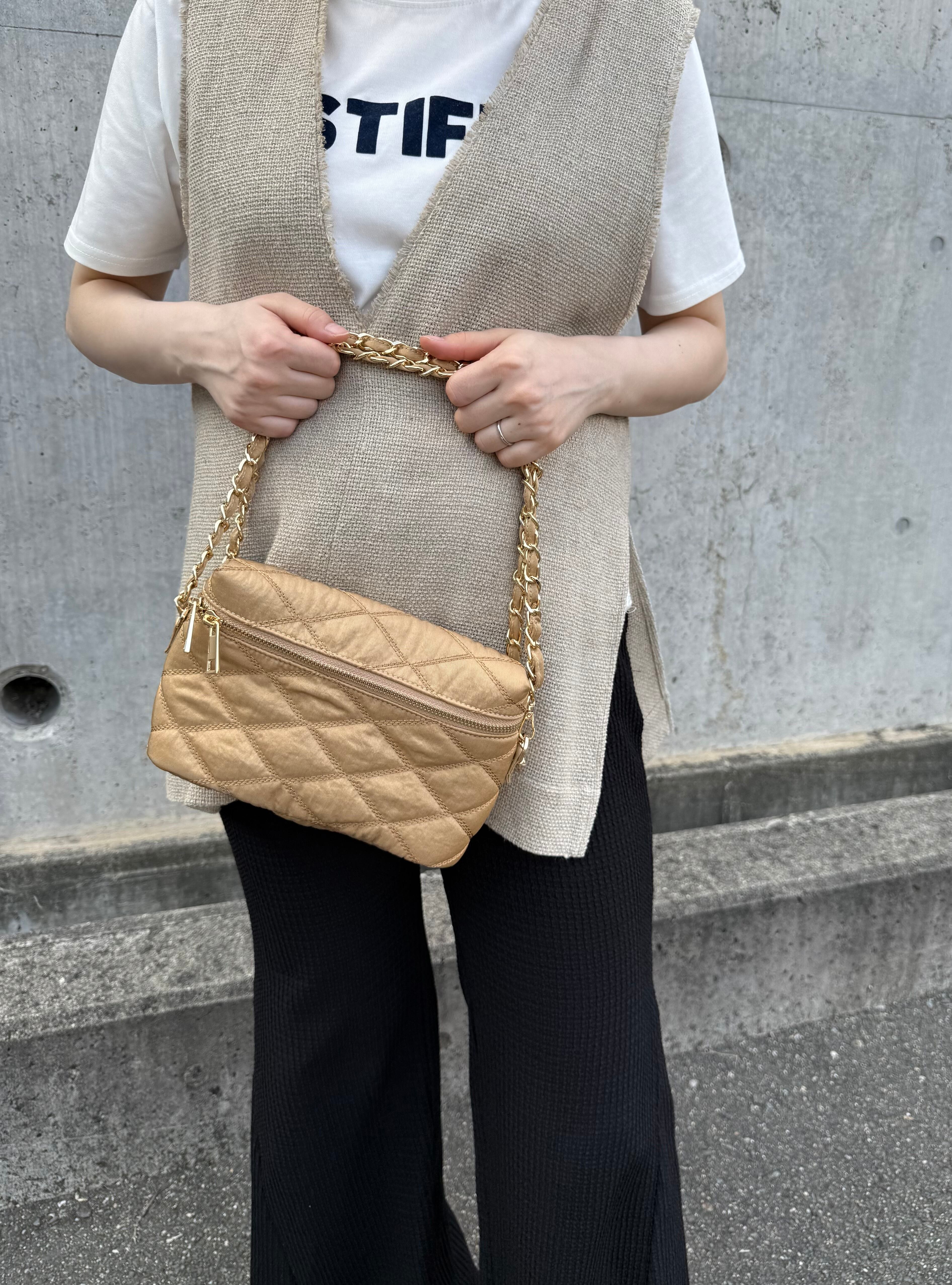 ソレイル soleile  バニティバッグ　お財布付き　ゴールドベージュ バニティ ゴールドベージュ | soleile