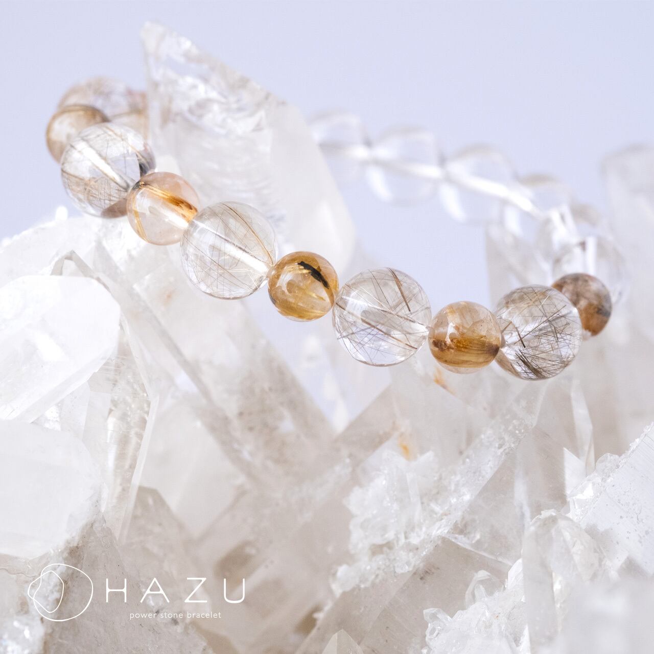 現品一点物 銀針水晶 シルバールチル ブレスレット 8ミリ PSir19