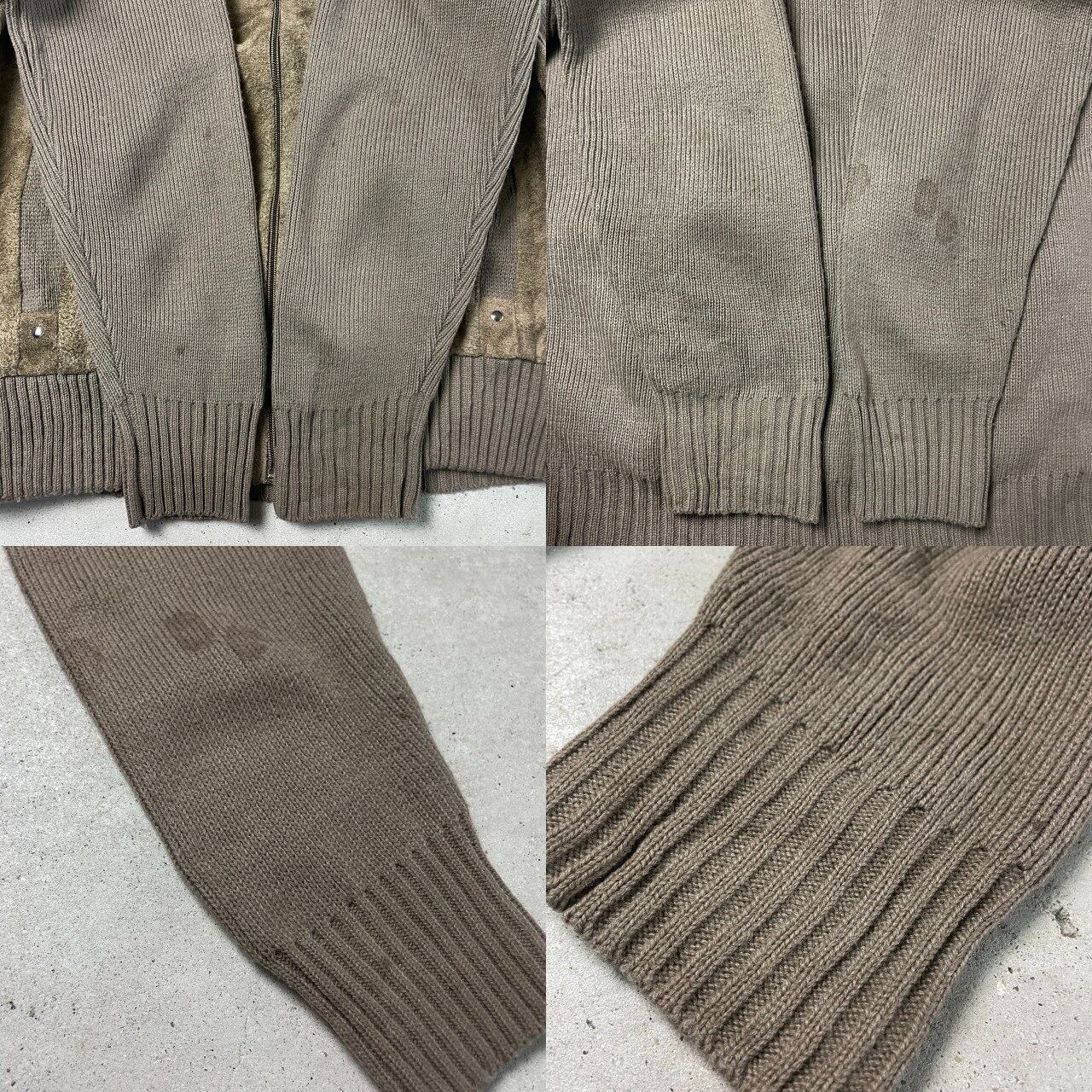 Vintage / レザー切り替え ウールニットブルゾン 【公式通販】
