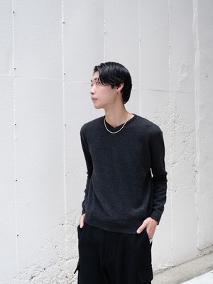 【ENCOMING】 KNITTED V NECK JUMPER
