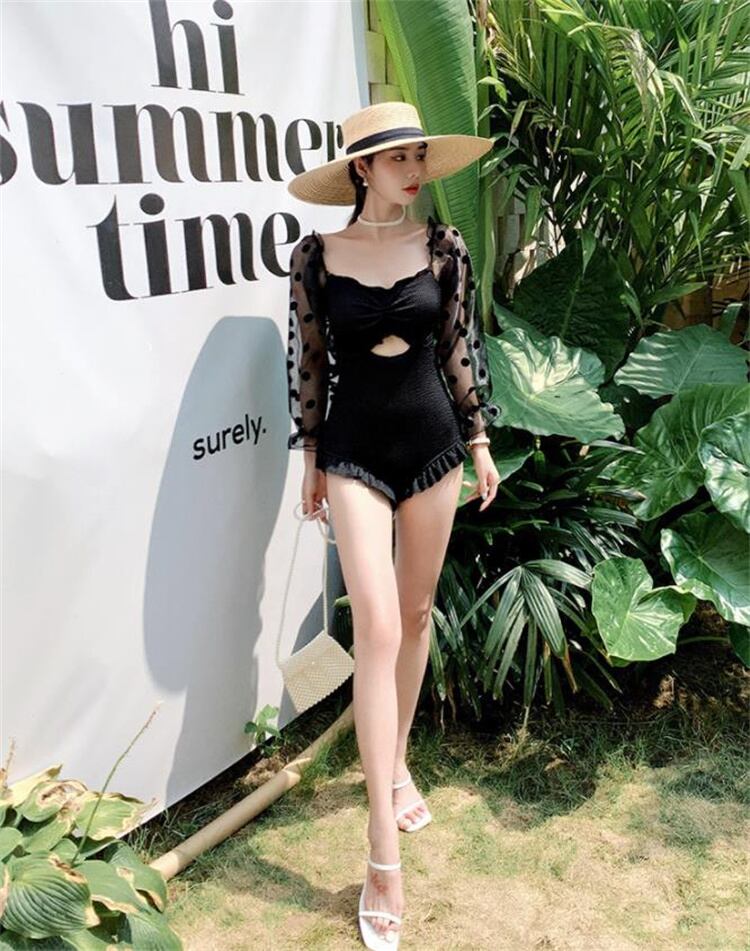 大人のキレイをお約束 休暇 温泉 水着 お出かけ 薄手の 長袖 保守的