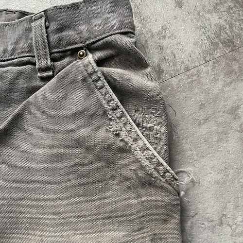 襤褸 USA生地製 グレー ダブルニー Carhartt B136 35×30 詳細写真15