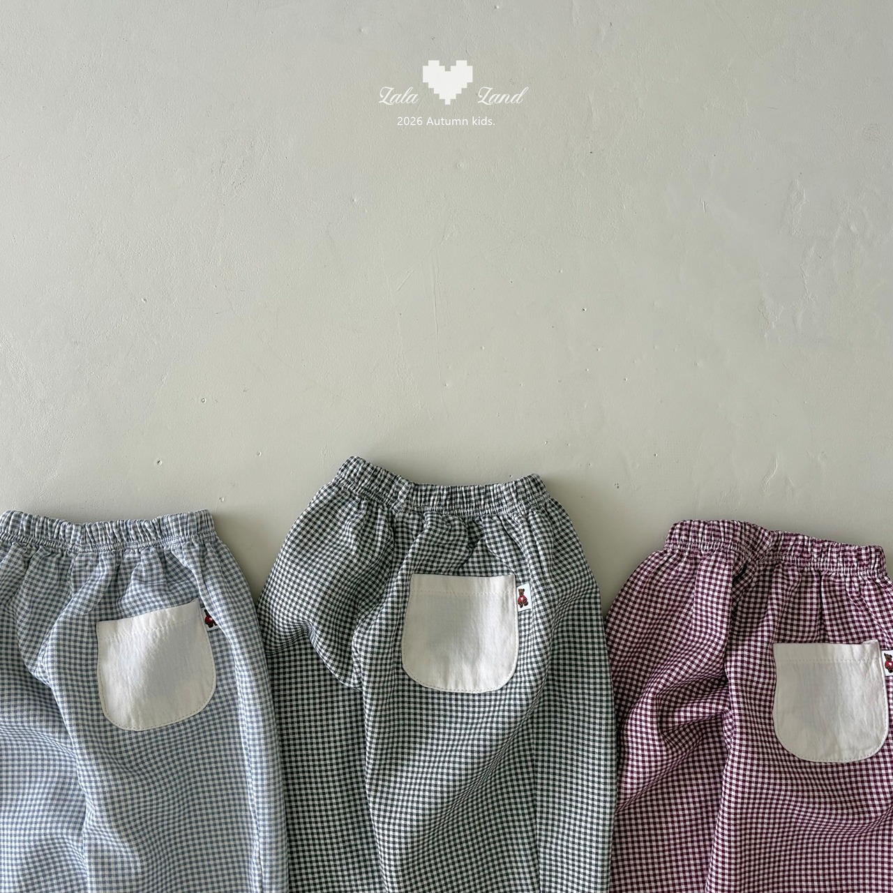 韓国子供服 / LALALAND / 26Autumn / リッツ チェック パンツ / 秋服 / キッズ *XS~XL*