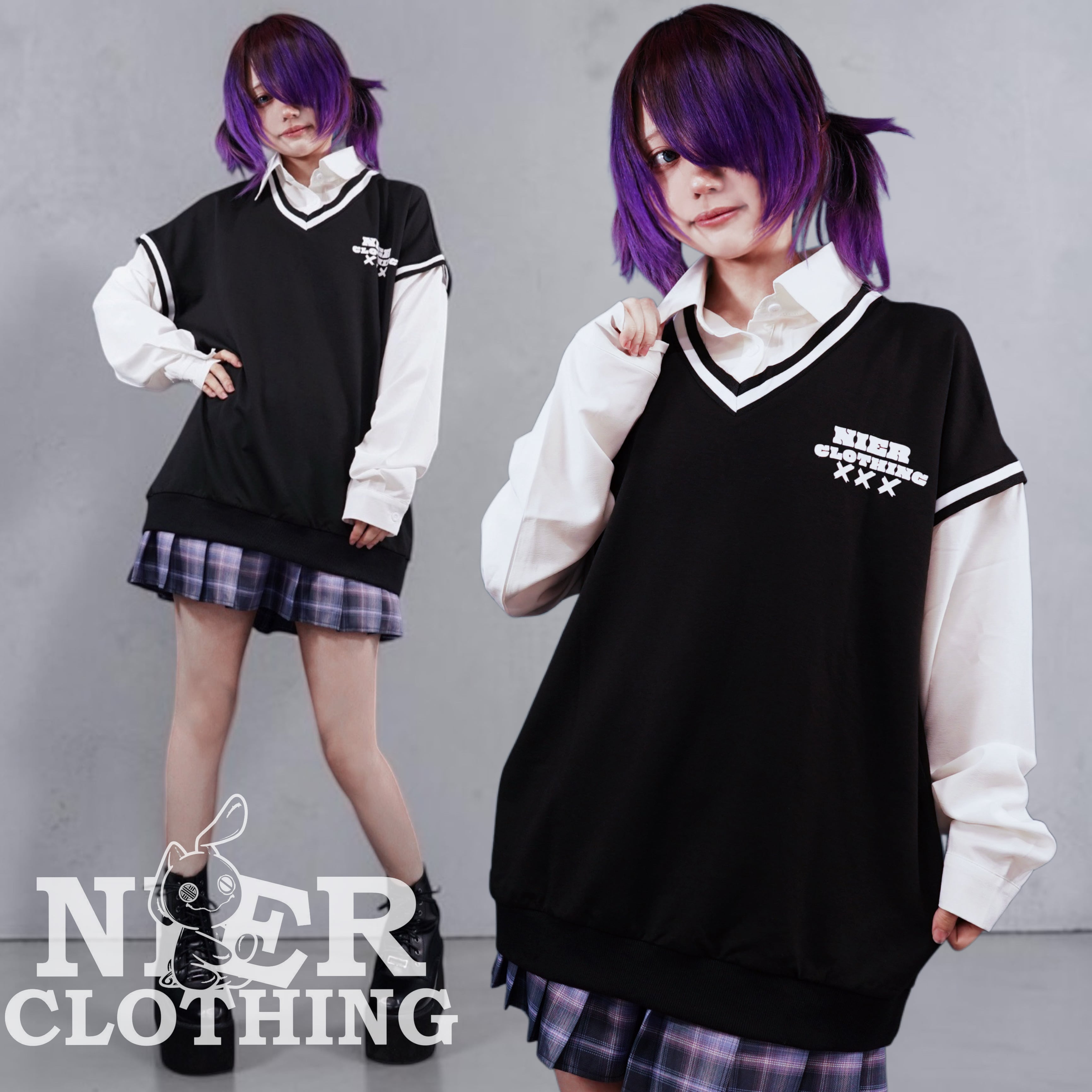 月末SPECIAL PRESENT》BLACK COLLAR FAKE LAYERED TOPS | NIER CLOTHING