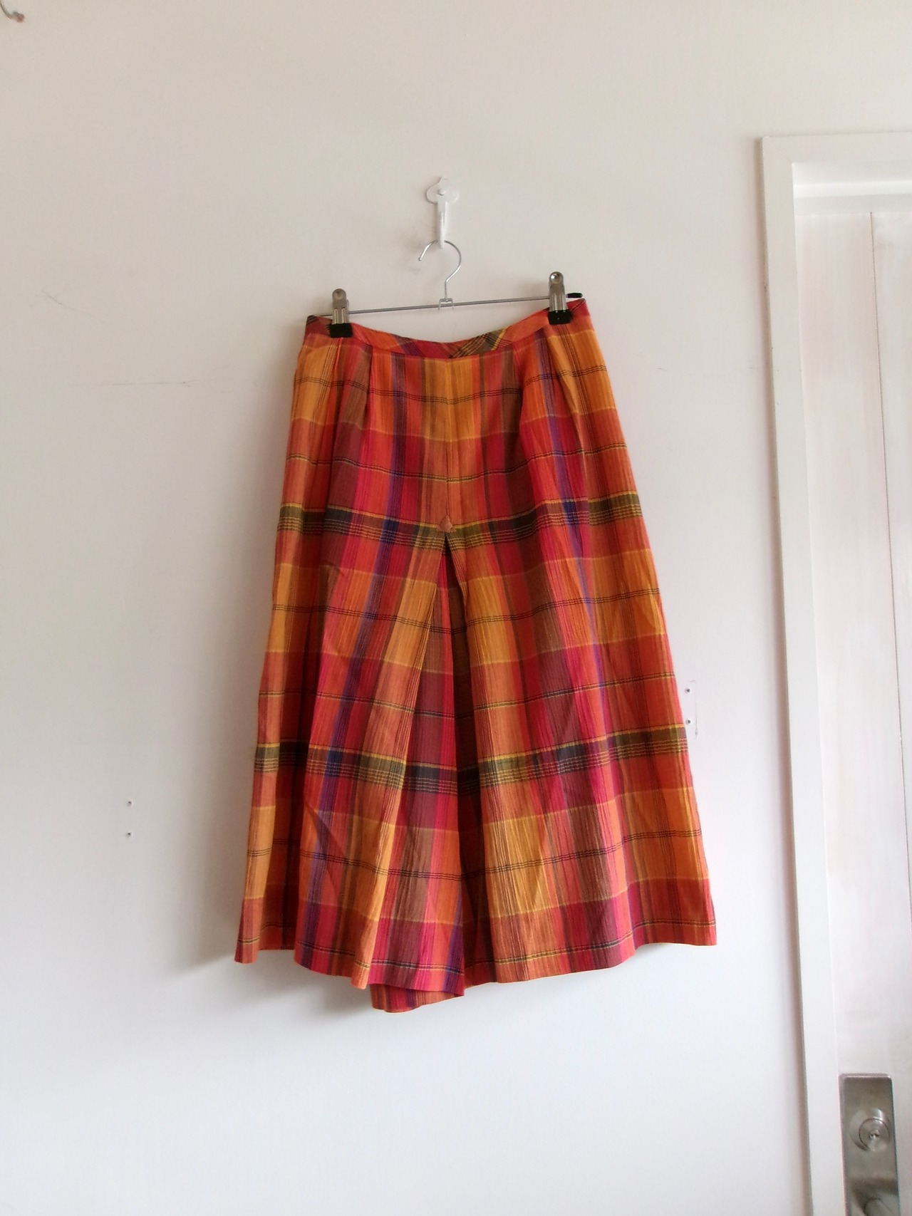 70‘s Checked pattern half pants Europ