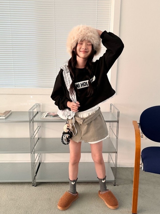 【予約】 comma ミニレースT 26autumn 韓国ブランド　キッズ　女の子　小学生　コンマ　韓国子供服　トレンド