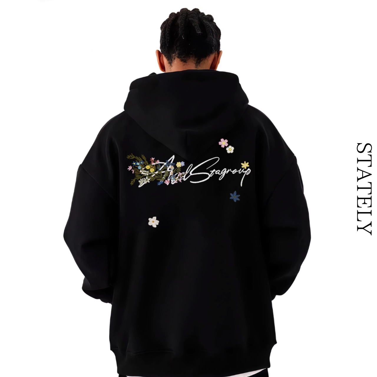 Unisex Floral Script フーディ/3color_T18・画像4