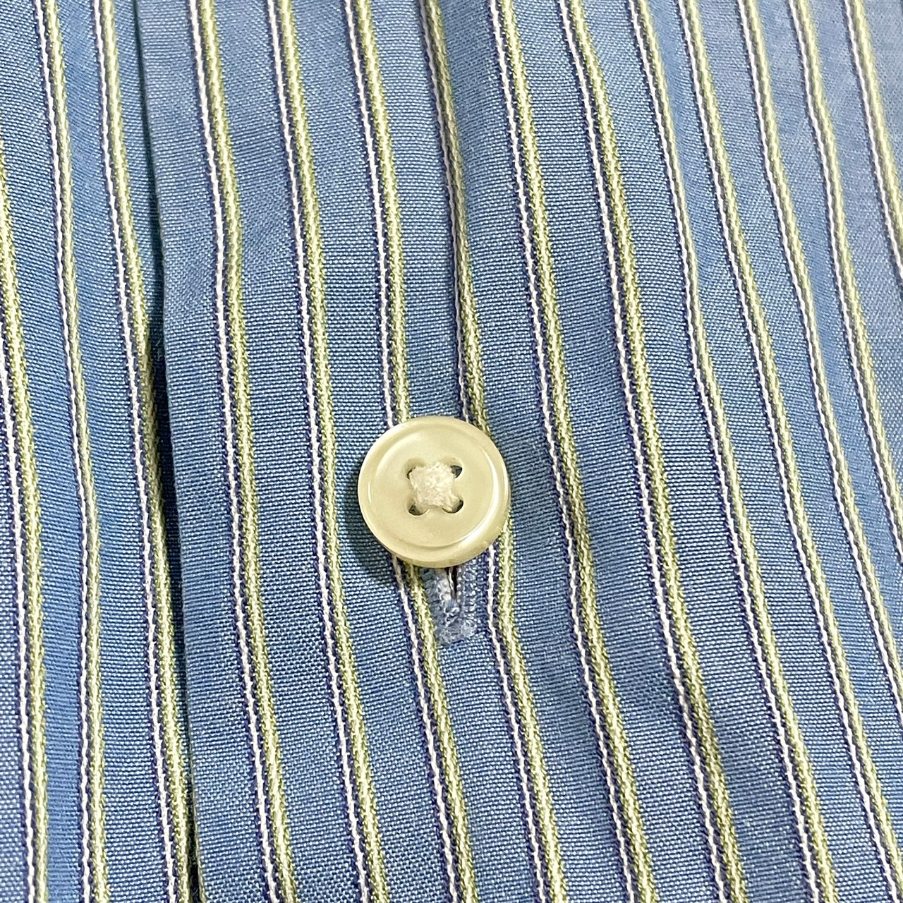 【Calvin Klein】ストライプシャツ slim fit スリムフィット ライトブルー 柄シャツ 長袖 ビジネスカジュアル L相当 ビッグサイズ カルバンクライン US古着