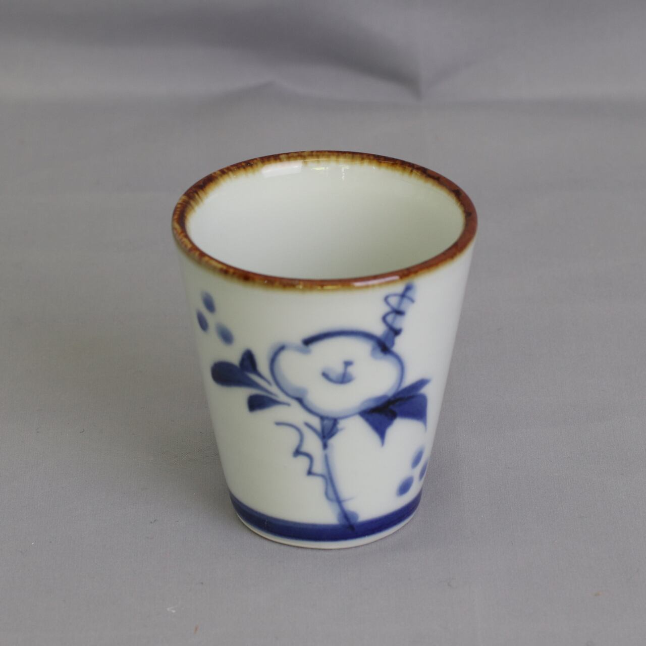 砥部焼 千山窯 口反湯呑 朝顔