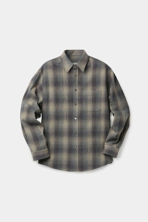 [COOR] Ombre Flannel One Pocket Check Shirt V.2 (Blue Gray) 正規品 韓国ブランド 韓国通販 韓国代行 韓国ファッション クール クーア クアー 日本 店舗