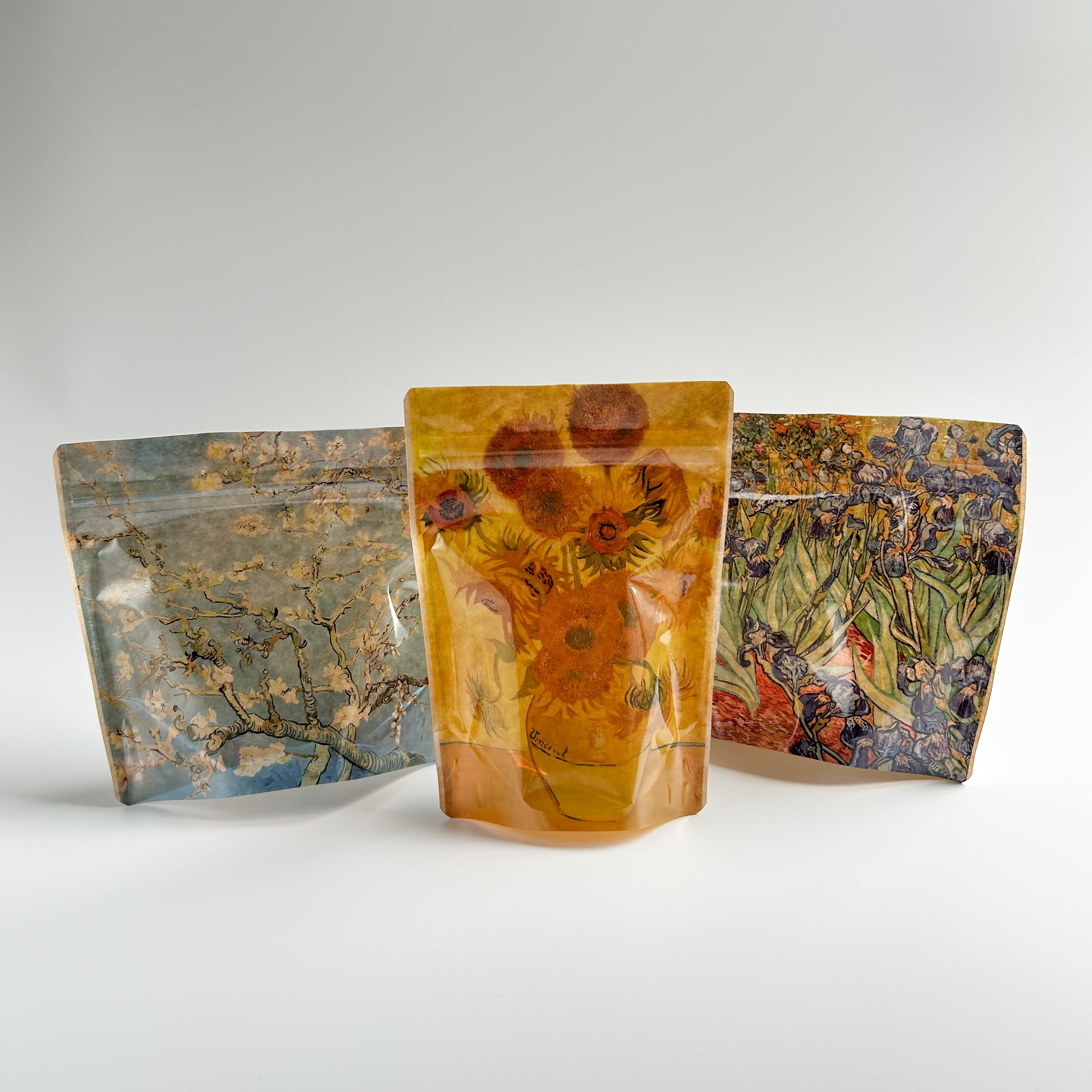 ゴッホ カレイドバッグ B：ひまわり・アイリス・花咲くアーモンドの木