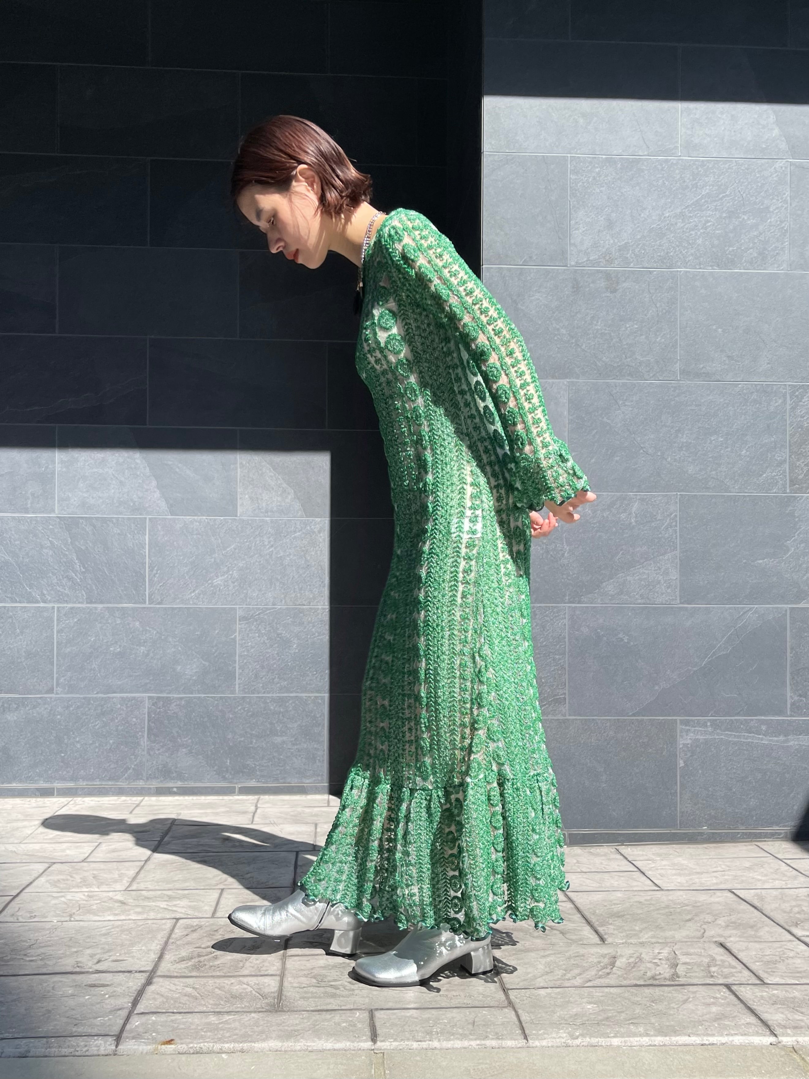 23AW】FUMIE TANAKA フミエタナカ / TULLE EMBROIDERY ONE-PIECE 