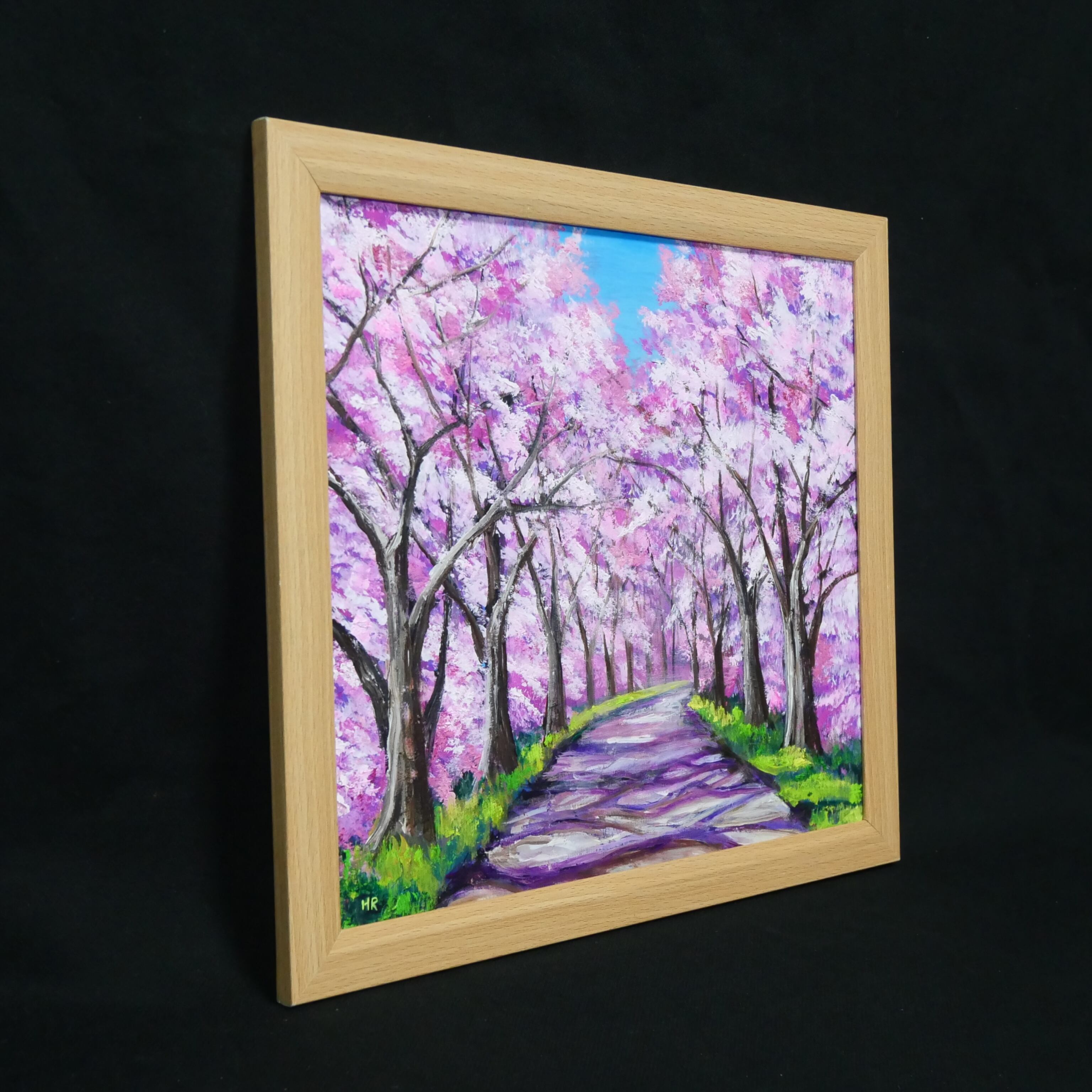 桜の小道：春の記憶｜油絵 桜 風景画 絵画 原画 春 癒やしのアート