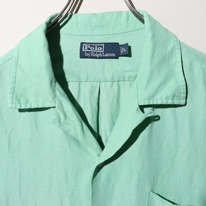 美品 L Caldwell ポロラルフローレン半袖開襟シャツ ミントグリーン