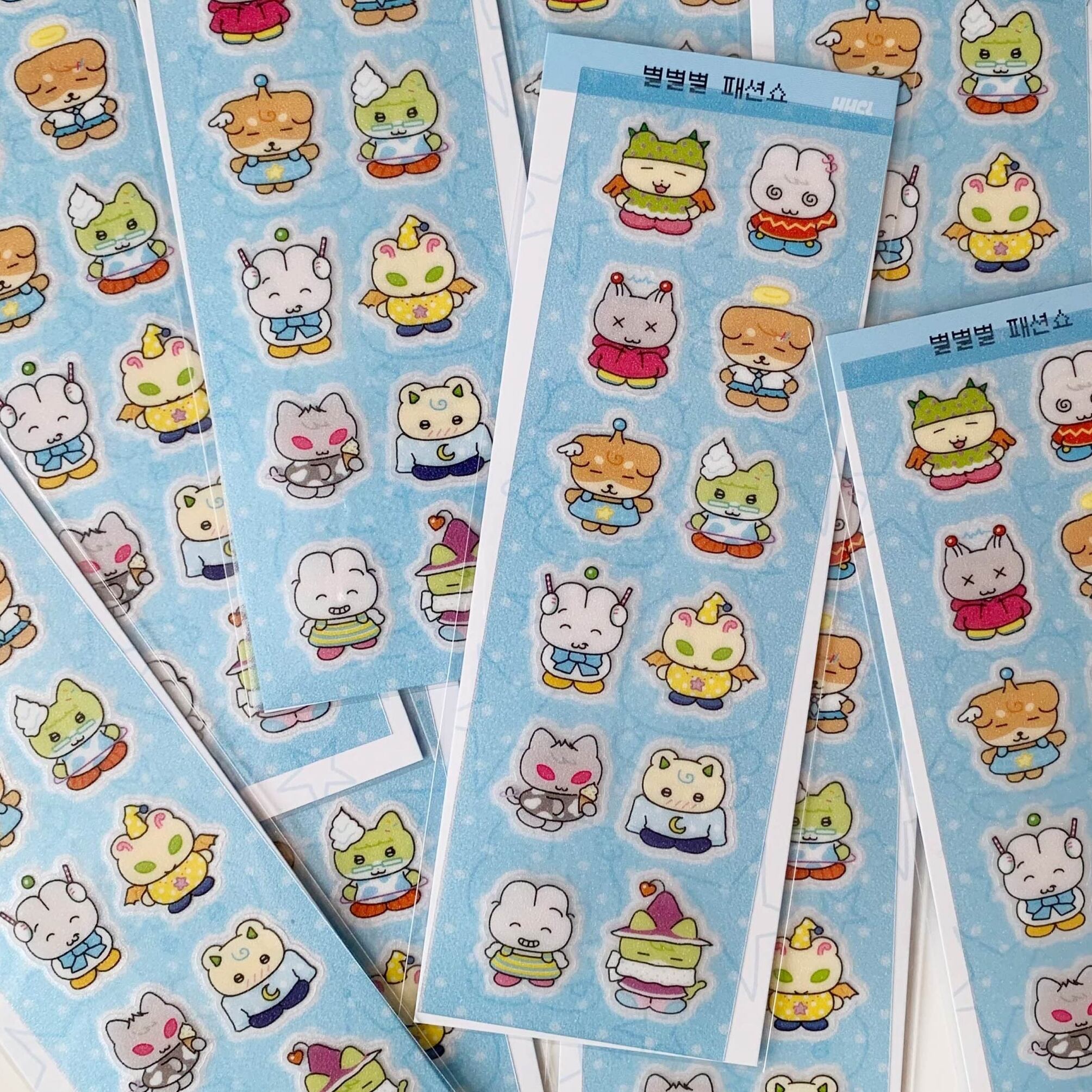 HEEHEECLUB] STAR ファッションショー クリア グリッター ステッカー